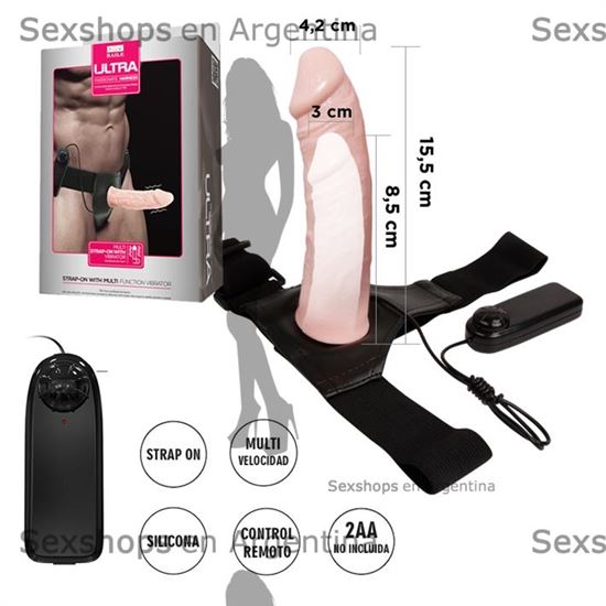 Arnes con dildo vibrador regulable